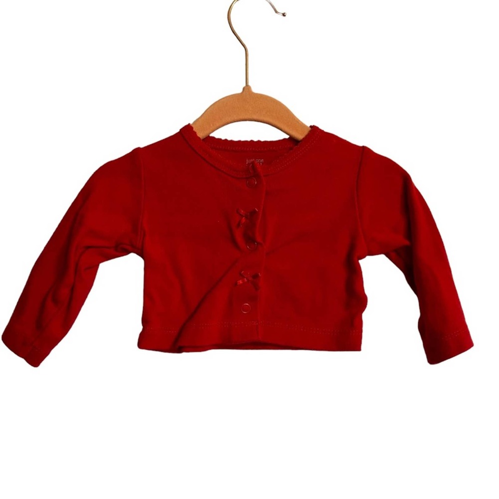 Carter’s Red Button Down Long Sleeve Cardigan Sweater Size 3 Months